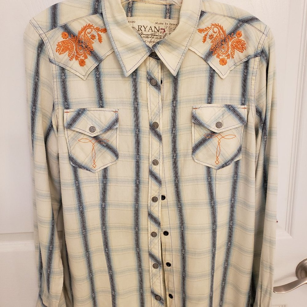 Ryan Michael Embroidered Western Shirt